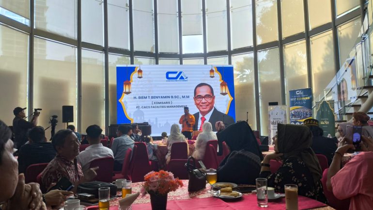 Komisaris PT CACS H Biem T Benyamin memberikan sambutan saat open ceremony di Jakarta