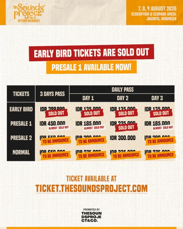 tiket The Sounds Project Vol 9 2026 harga presale Ancol Jakarta