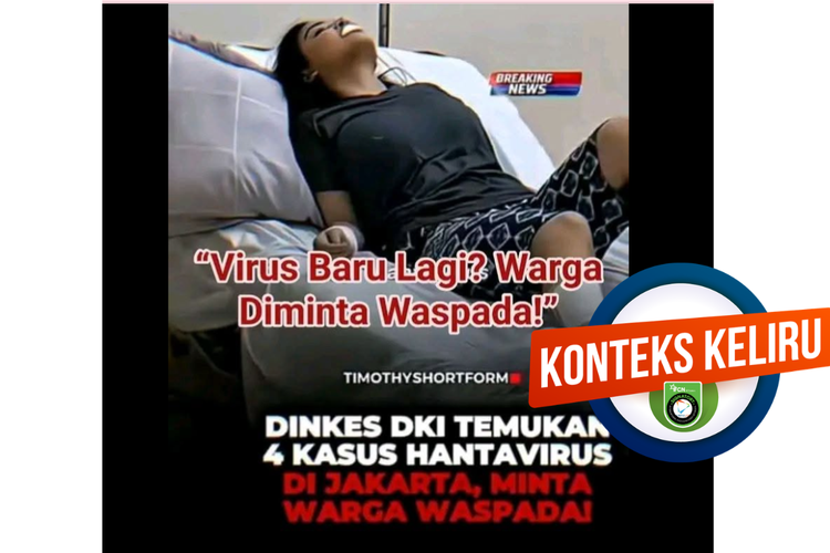 Tangkapan layar unggahan yang mengklaim Dinas Kesehatan DKI Jakarta menemukan empat kasus hantavirus dan meminta warga waspada.