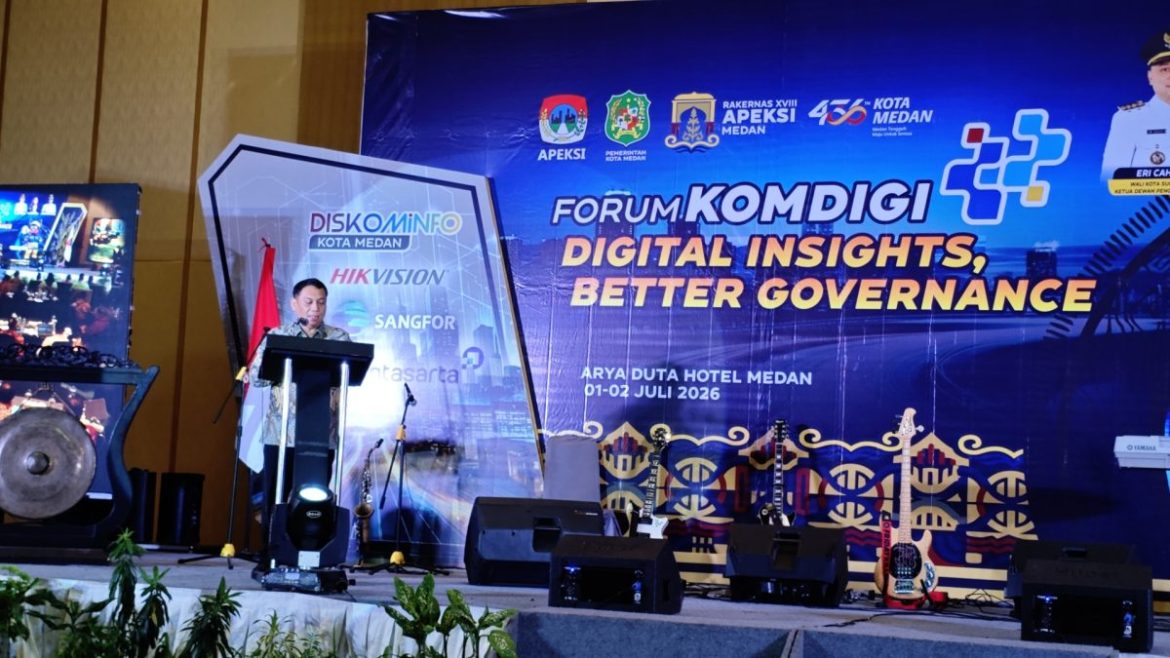 Diskominfo Kota Tangerang Selatan mengikuti Forum Komdigi APEKSI 2026 di Medan untuk memperkuat transformasi digital pemerintahan.
