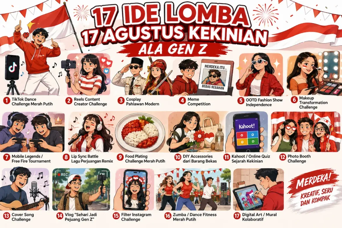 Ide lomba 17 Agustus kekinian ala Gen Z untuk perayaan HUT RI 2026