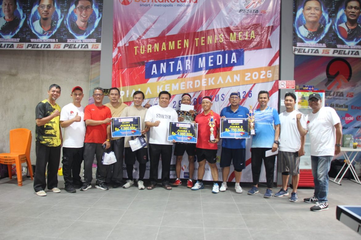 Gema Sasmita membuka Turnamen Tenis Meja Antar Media Piala Kemerdekaan RI 2026 di Depok