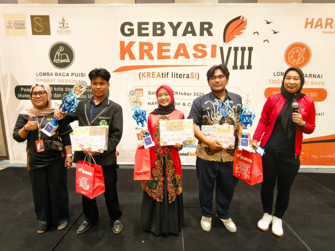 Gebyar Kreasi VIII 2026 Jendela Puspita dengan peserta penerima penghargaan di Bekasi