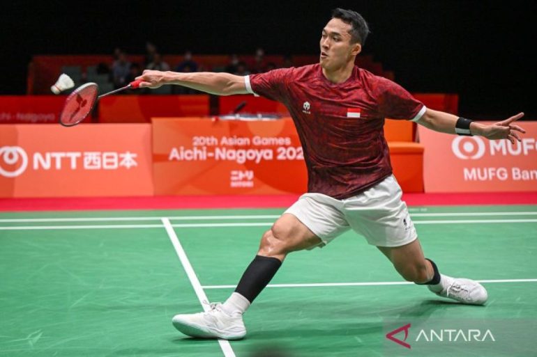 Jonatan Christie atlet bulu tangkis Indonesia di turnamen internasional 2026